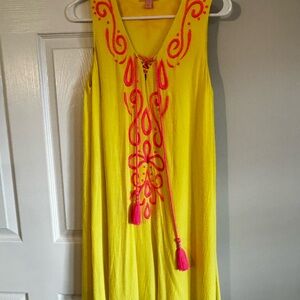 Lilly Pulitzer Vibrant Yellow Dress with Pink Accents